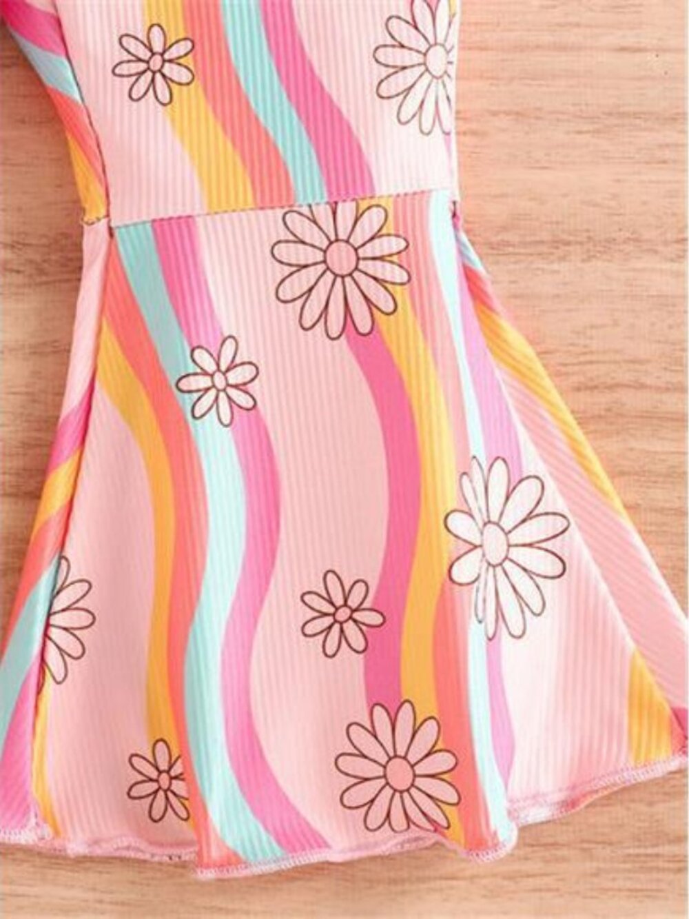 Children's Floral Print Flare Leg Jumpsuit - Picture 3 of 5